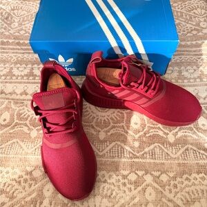 NWT Adidas NMD_R1 burgundy red sneakers women’s 7.5